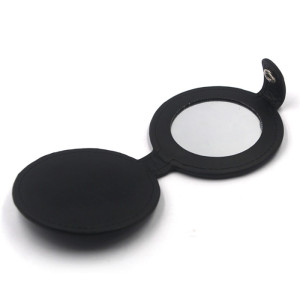 Black PU Leather Pocket Mirror Mini Mirror Compact
