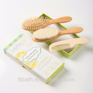 children hair accessories set goat baby wooden hair brush for baby comb and brush set