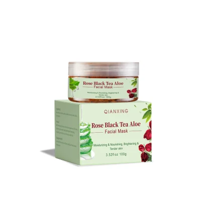 Cosmetic Skin Care Natural Aloe Black Tea Rose Moisturizing Nourishing Brightening Jelly Facial Mask