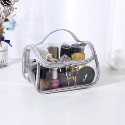 Custom Waterproof Clear PVC Cosmetic Makeup Bag with Zipper Closure