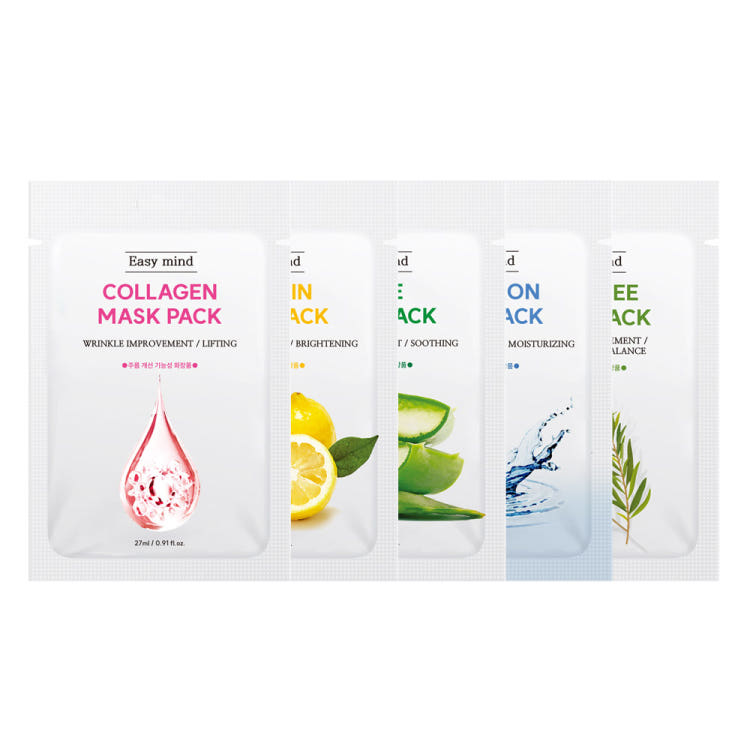 (EASY MIND) Mask Pack 10 Sheets (5 Types) 27ml