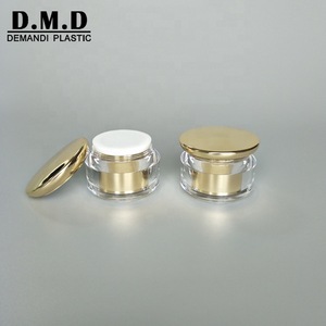 Empty round luxury acrylic cream container 15g 20g 30gram 30ml 1 oz 50gram 50ml silver cosmetic jar