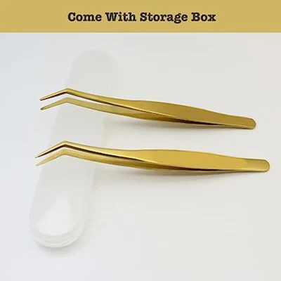 Lash Tweezers for DIY Eyelash Extension Supplies Safe Curved Tweezers