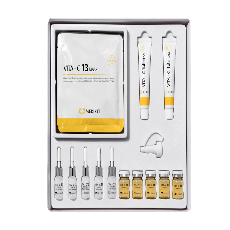 MERIKIT VITA-C KIT(Vitamin C,Skin Care Set,Face Mask, ampoule,,Cream,Whitening)