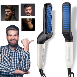 Multifunctional Men Male Hair Comb Quick Beard Straightener Curling Curler Show Cap Beauty Hair Styling Tool Opp Bag Pack