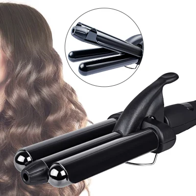 on Sale Electric Three Barrel Permanent Straightening Hair Magic Curler