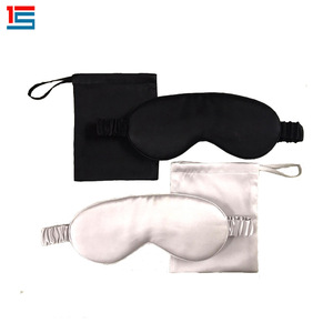 silk black funny eye mask sleep travel eye mask with pouch