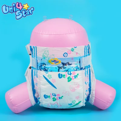 Smooth PE Back Film Disposable Baby Diaper, Customized Comfortable Baby Nappy