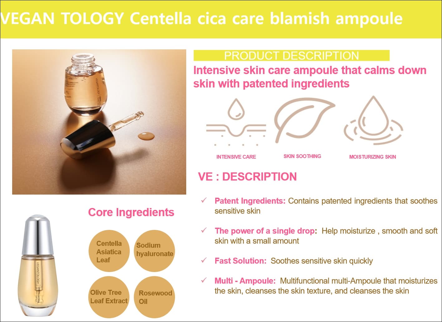 VEGANTOLOGY Centella cica care blamish ampoule(KOREA OEM COSMETICS // PRIVATE LABEL COSMETICS)
