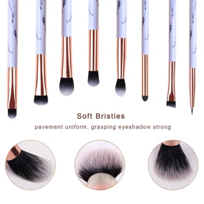 Wholesale Make up Brush Private Label 8 PCS Eyeshadow Eyeliner Blending Crease Soft Dense Synthetic Hair Wood Handle Eye Makeup Brushes Set