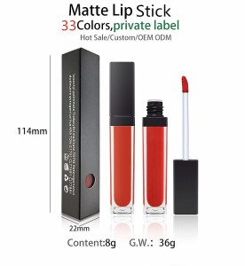 wholesale women private label fashions custom logo vegan  33colors  cosmetics waterproof matte liquid lipstick