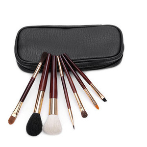 Women travel makeup kits face cosmetic tools acrylic handle makeup brush set with PU case