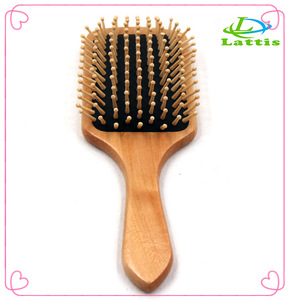 Wooden Handle bamboo needle Massage Hair Brush Comb