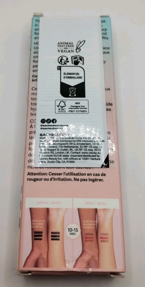 Sacheu Lip Elixir Glaze 02 Bunny Tongue Pink 3-in-1 Balm Oil Gloss 0.12oz