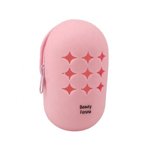 Capsule Case Beauty Makeup Sponge Silicone Zipper Holder