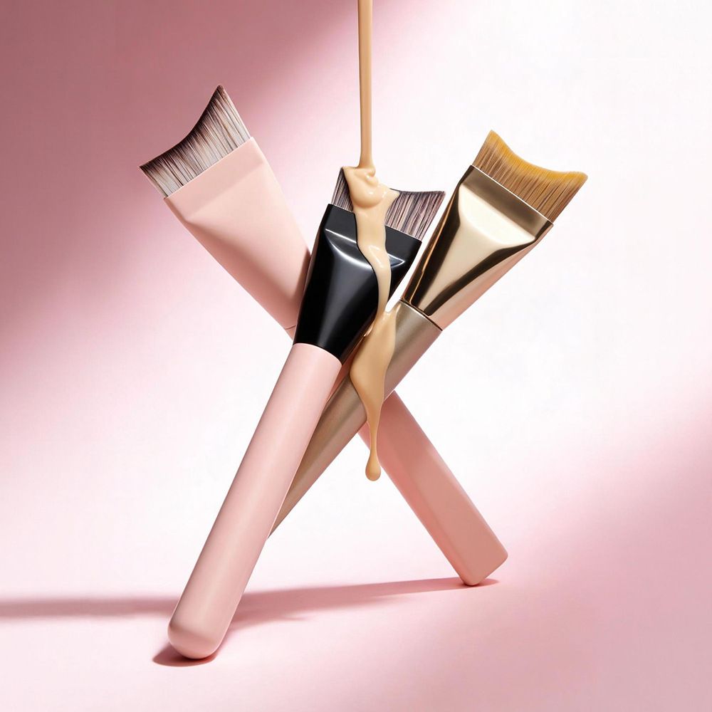 Professional Angled Foundation Brush Blade Shape Flat Makeup Brush for Makeup Artists