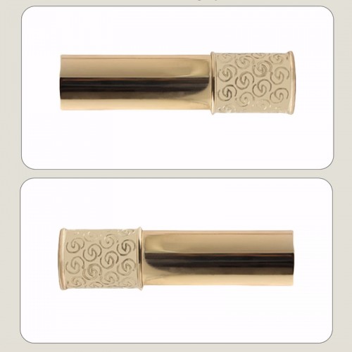 Custom Creative 3D Relief Gold Color Metal Die Casting Zinc Alloy Hollow Lipstick Tube Cosmetic Shell