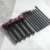 14pcs Makeup Brush Set with Black Handle Soft Synthetic Hair Foundation Powder Contour Eyeshadow Blending Brushes Cosmetic Kit