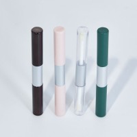 Customized double-ended lip glaze mascara tube dual-purpose round transparent gloss packaging bottle