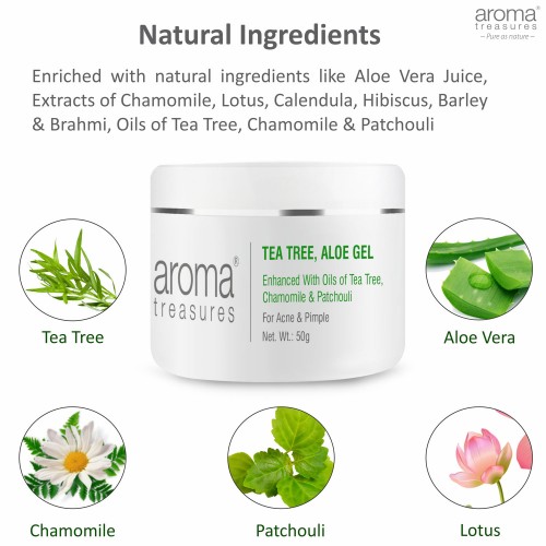 Aroma Treasures Tea Tree Aloe Gel (50 Grams)