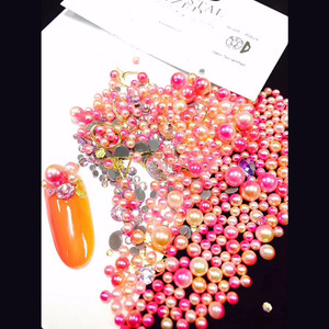 2019 new sea series glitter round nail art mermaid pearl& rivet &rhinestone mixed nail decoration supplies for 3D nail art