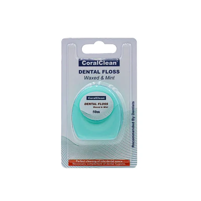 50 Meters Dental Floss Nylon Floss Waxed with Mint Flavor Customized