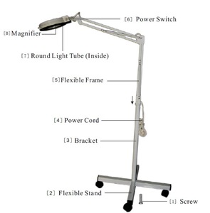 A-605 magnifying lamp with flexibly moving arm