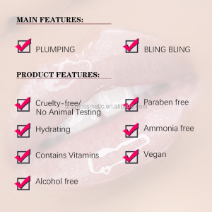 A339 highquality private label lip plumping gloss wholesale clear lipgloss with glitter base liquid pigments for lip gloss