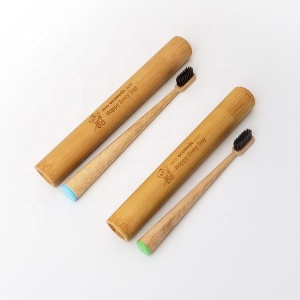 Adult/Kids Custom Logo Vegan Biodegradable Bamboo Wood Toothbrush Travel Kit
