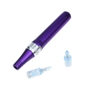 Auto purple skin tightening machine microneedling hair growth LCD speed display screen electric derma pen wired dr pen X5