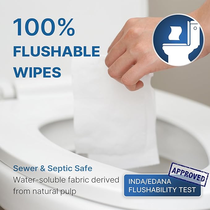 Bebesup Bidet Flushable Wipes, Plain 48 Sheets With Cap (65GSM)