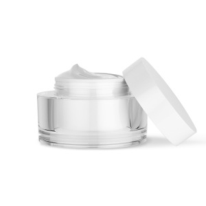 Cosmetic packaging skincare cream pot jar gloss white 30 g 50 g double wall empty acrylic cream jar