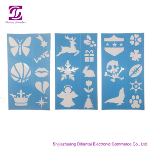 Customized Fashionable Body Art Adhesive Stencil PVC Stencil Kids Drawing Stencils