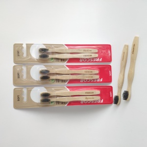 Eco- friendly Charcoal Bristles OEM Bamboo Toothbrush with Customized Packing and Logo