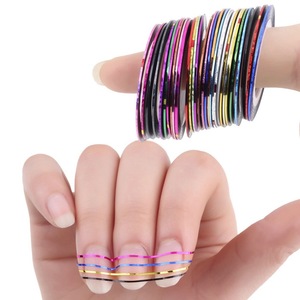Fashion Acrylic Mixed Color Nail Art Decoration Sticker Striping Tape Paste