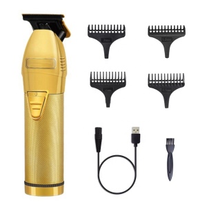 Golden Barber Hair Clippers Electric Hair Trimmer T-Blade Outliner Cordless Trimmers PRO Gold Barber Hair Trimmer Clippers