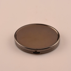 gunmetal Oval Compact Mirror