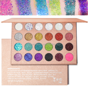 High quality 24 colors pigment powder pressed glitter eyeshadow palette full shimmer eyeshadow pressed glitter powder