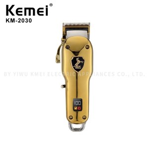 Kemei KM-2030 Rechargeable Profession Metallic Electric Trimmer Hair Clipper LCD Cordless Hair Trimmer Professional Hair Trimmer