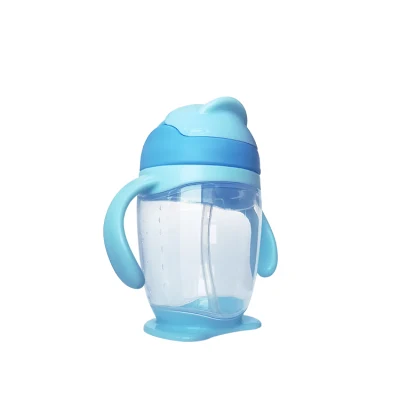 Multi-Function Baby Drinking Bottle with Straw and Handle Leakingproof