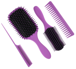 New Arrivals 4 In 1 Salon Tool Hair Brush Set Paddle Hair Styling Brush Wide Tooth Comb Tail Comb