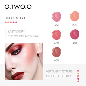 O.TWO.O Brand Makeup Blush 5 Color Long Lasting Waterproof Liquid Blush