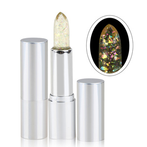 Top Quality Long Lasting Lead Transparent Jelly Temperature Changing Color Glitter Lipstick with Led Light