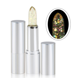 Top Quality Long Lasting Lead Transparent Jelly Temperature Changing Color Glitter Lipstick with Led Light