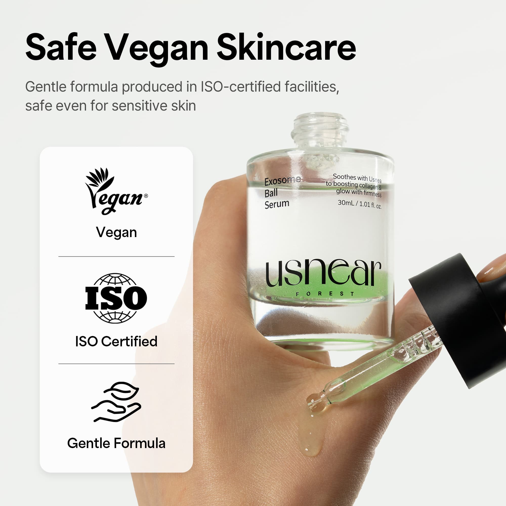 Usnear ExoBall Serum Vegan Brightening Exosome Serum for Radiance, Pore and Texture Improvement