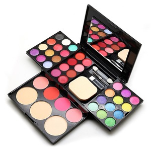 Wholesale custom 2018 new design 4 in 1 34 color pressed powder eyeshadow makeup set