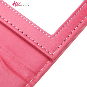 Wholesale folding pu leather makeup tool beauty mirror cosmetic accessories makeup mirror