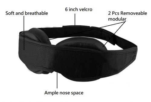 Ultralight and Adjustable 3D Contoured Sleep Eyes Mask