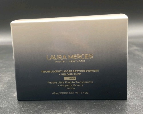 Laura Mercier JUMBO Translucent Loose Setting Powder Velour Puff Set 1.7 oz
