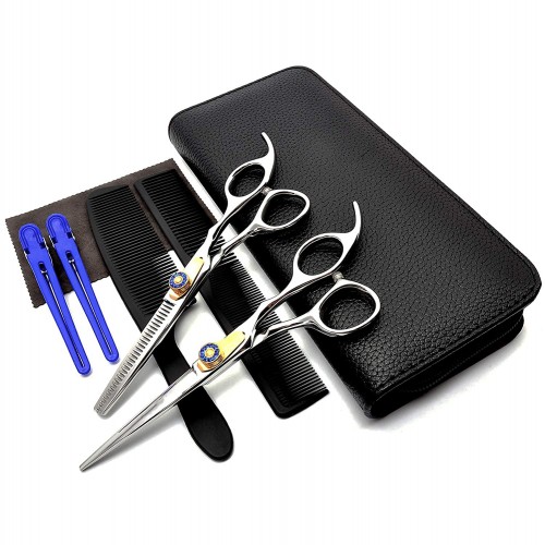 Professional Hair Cutting Scissors Kit 8 PCS Stainless Steel Barber Haircut Shears Thinning Scissors Hairdressing Set for Salon
